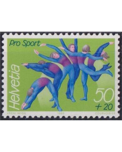F-EX52214 SWITZERLAND MNH 1989 SPORT GYMNASTICS.