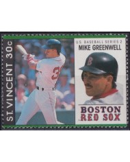 F-EX52213 ST VINCENT IS MNH 1988 MIKE GREENWELL BASEBALL RED SOX BOSTON.