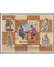 F-EX52144 BRITISH VIRGIN IS MNH 1988 FIRST ANNUAL OPEN CHESS TOURNEMENT AJEDREZ.