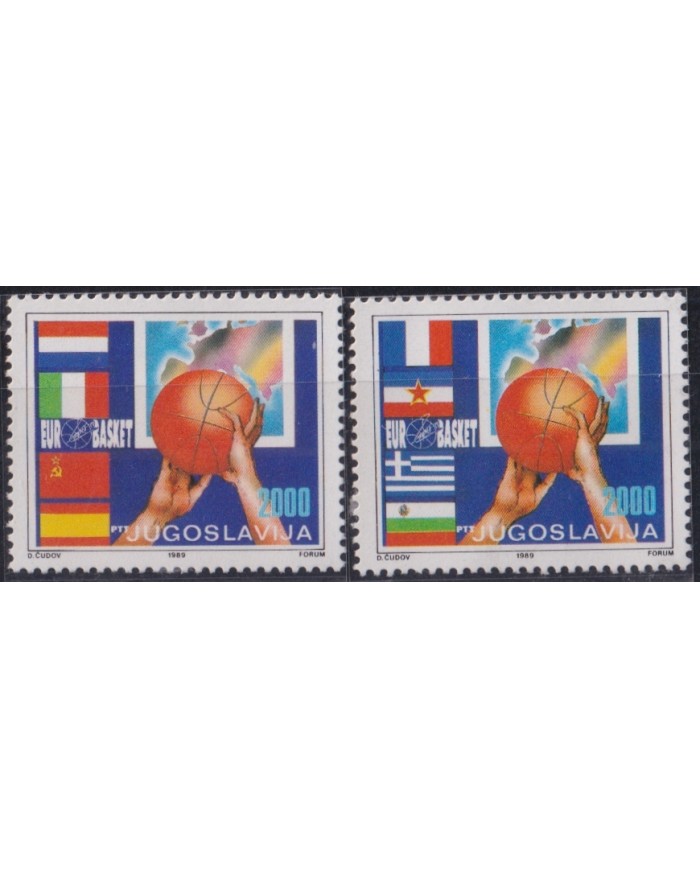 F-EX52230 YUGOSLAVIA MNH 1989 EUROBASKET BASKETBALL.