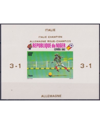 F-EX52425 NIGER MNH 1982 SOCCER FOOTBALL WORLD CUP. WINNER GOLD OVERPRINT.