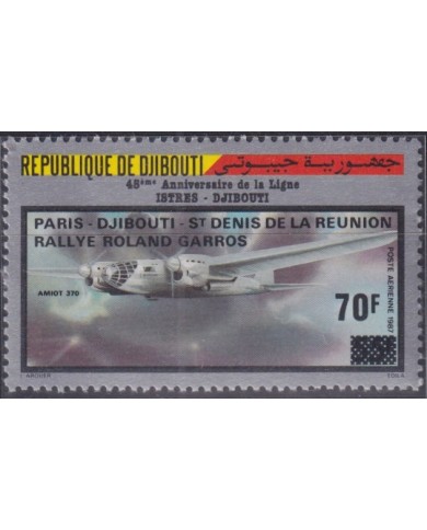 F-EX52039 DJIBOUTI MNH 1982 AIRPLANE AVION RAILLY OVERPRINT ROLAND GARROS LINE.