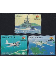 F-EX52458 MALAYSIA MNH 1993 AEROMARITIME EXPO LIMA´93 BATTLESHIP AVION AIRPLANE.