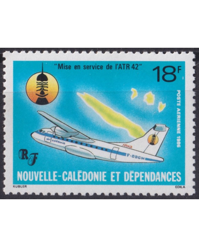 F-EX52852 NEW CALEDONIE MNH 1986 INAUGURAL FLIGHT AVION AIRPLANE.