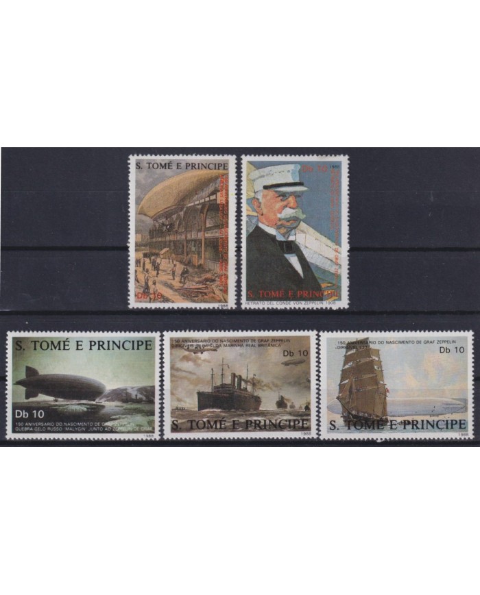 F-EX53514 SAO TOME I PRINCIPE MNH 1988 150th ANNIV BIRTH GRAFF ZEPPELIN.