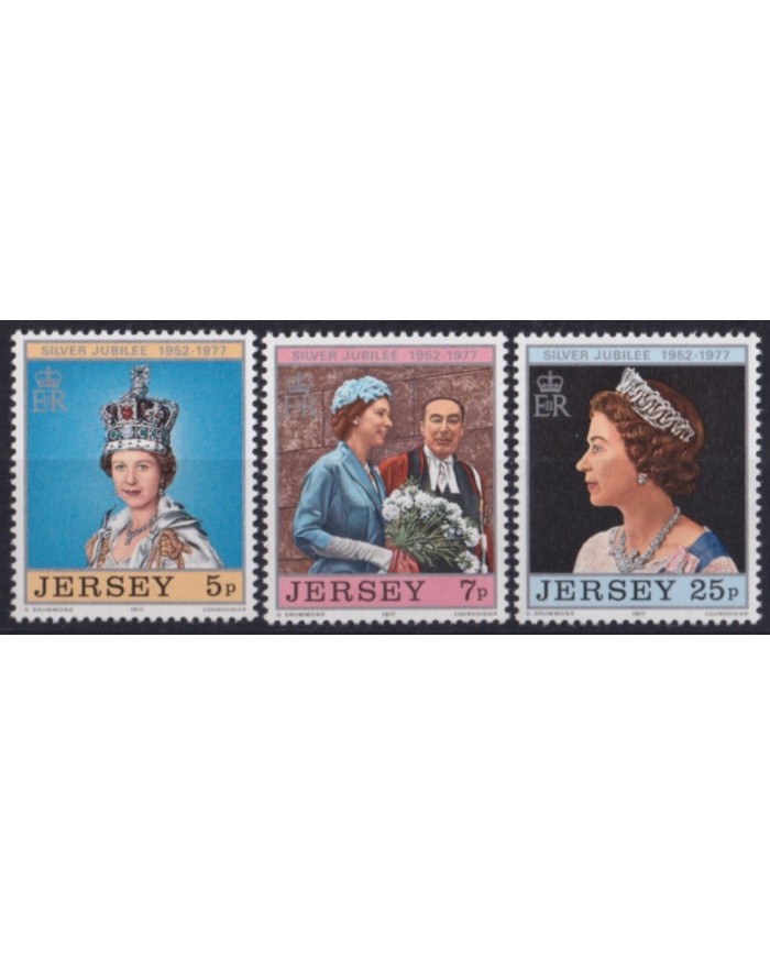 F-EX52949 UK GB ENGLAND JERSEY MNH 1977 SILVER JUBILEE ELIZABETH II.