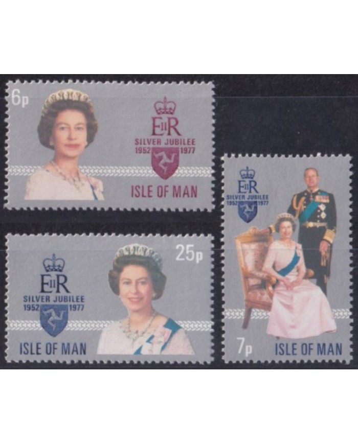 F-EX52943 UK GB ENGLAND MAN IS MNH 1977 ELIZABETH II SILVER JUBILEE.
