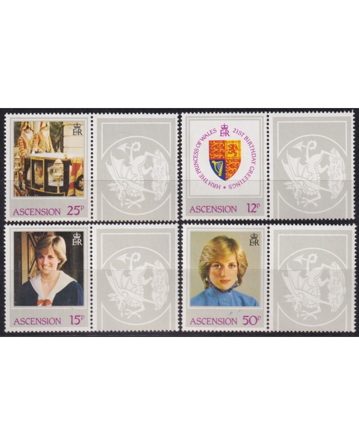 F-EX53487 ASCENSION UK GB ENGLAND MAN IS MNH 1982 BIRTHDAY OF DIANA PRINCESS.