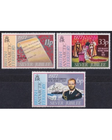 F-EX52942 BRITISH ANTARCTIC UK GB ENGLAND MNH 1977 SILVER JUBILEE ELIZABETH II SHIP.