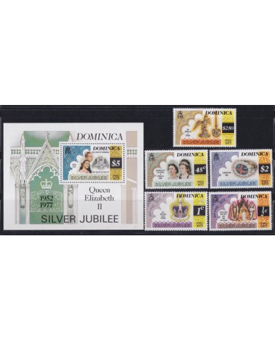 F-EX52958 DOMINICA UK ENGLAND MNH 1977 ROYAL FAMILY SILVER JUBILEE CORONATION.