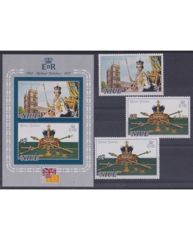 F-EX52946 NIUE MNH 1977 SHEET ROYAL SILVER JUBILEEE QUEEN ELIZABETH.