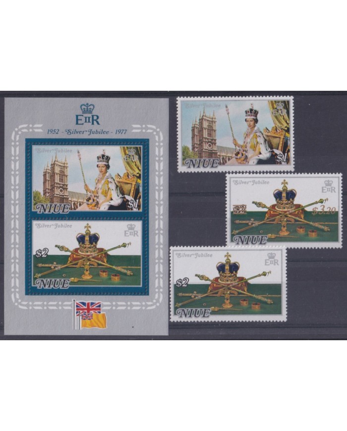 F-EX52946 NIUE MNH 1977 SHEET ROYAL SILVER JUBILEEE QUEEN ELIZABETH.