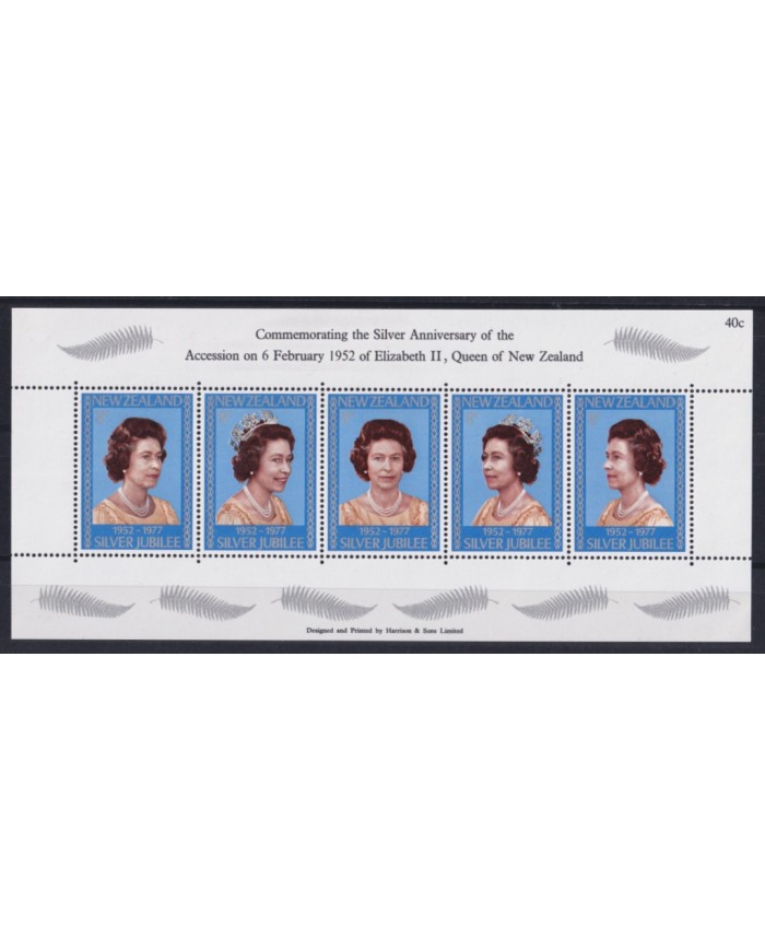 F-EX52996 NEW ZEALAND MNH 1977 SHEET ROYAL SILVER JUBILEE QUEEN ELIZABETH.