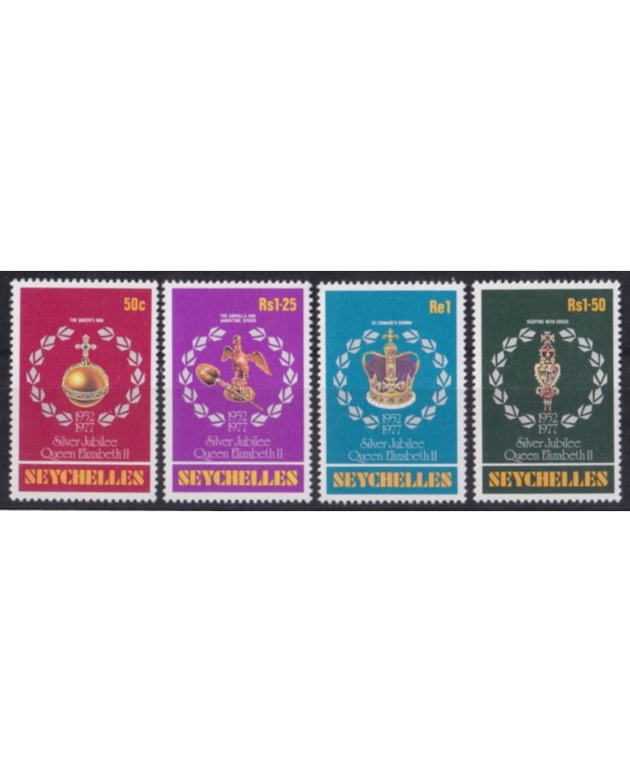 F-EX52936 SEYCHELLES MNH 1977 ROYAL SILVER JUBILEE QUEEN ELIZABETH.