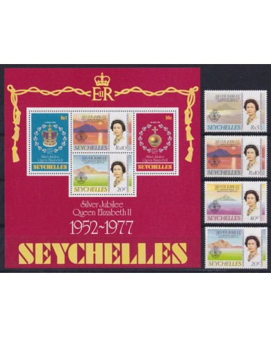 F-EX51947 SEYCHELLES MNH 1977 ROYAL SILVER JUBILEE QUEEN ELIZABETH.