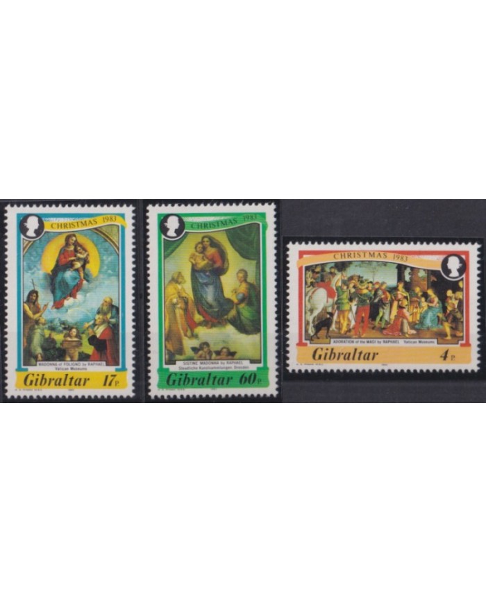 F-EX53764 GIBRALTAR 1983 MNH CHRISTMAS NAVIDAD RELIGION ART RAPHAEL PAINTING.