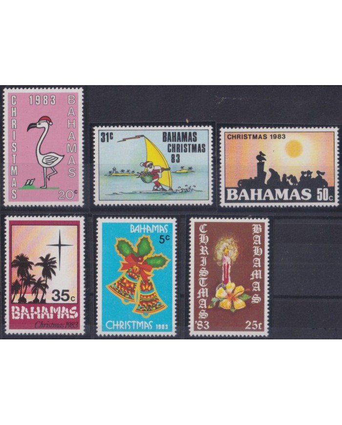 F-EX53770 BAHAMAS 1983 MNH CHRISTMAS NAVIDAD SANTA CLAUS FLAMINGO DRAWING.