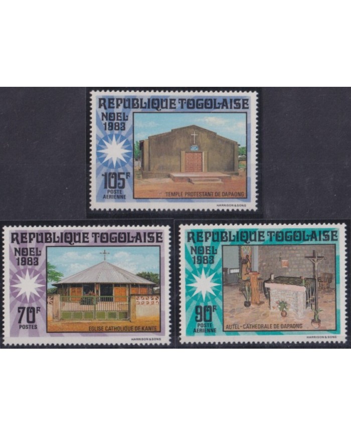 F-EX53776 TOGO 1983 MNH CHRISTMAS NAVIDAD CHURCH ARCHITECTURE.