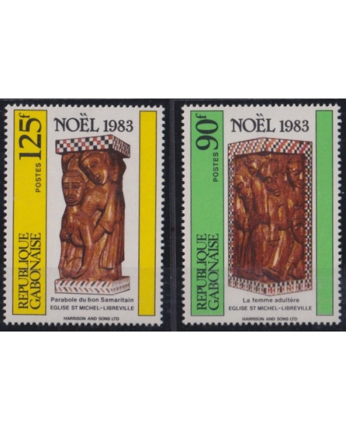 F-EX53777 GABON 1983 MNH CHRISTMAS NAVIDAD CHURCH ST MICHEL ARCHITECTURE.