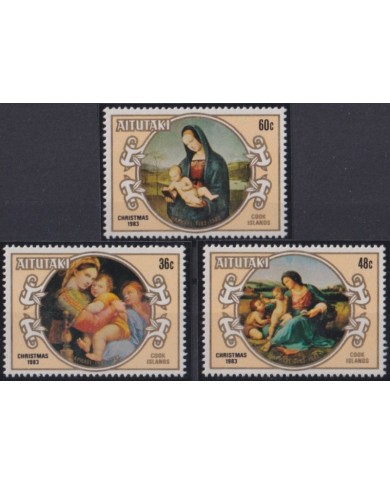 F-EX53778 AITUTAKI 1983 MNH CHRISTMAS NAVIDAD RELIGION ART RAPHAEL PAINTING.