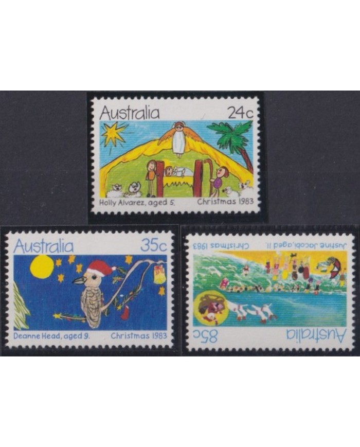 F-EX53781 AUSTRALIA 1983 MNH CHRISTMAS NAVIDAD RELIGION CHILD DRAWING.