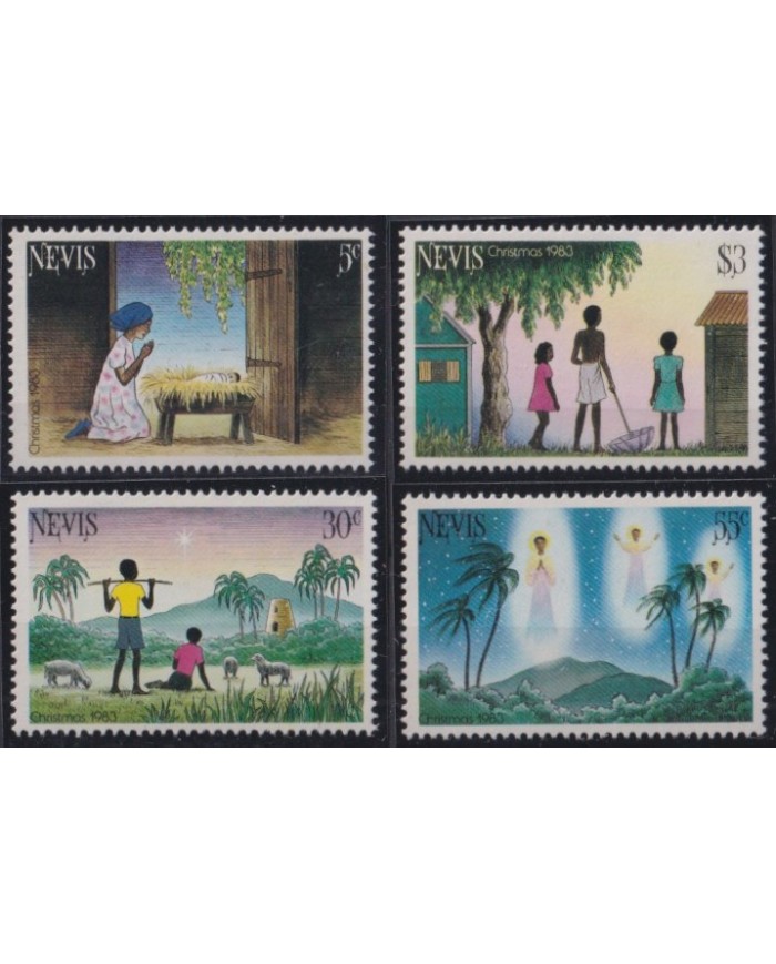F-EX53783 NEVIS 1983 MNH CHRISTMAS NAVIDAD RELIGION DRAWING.