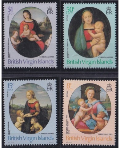 F-EX53786 BRITISH VIRGIN IS 1983 MNH CHRISTMAS NAVIDAD RELIGION ART RAPHAEL.