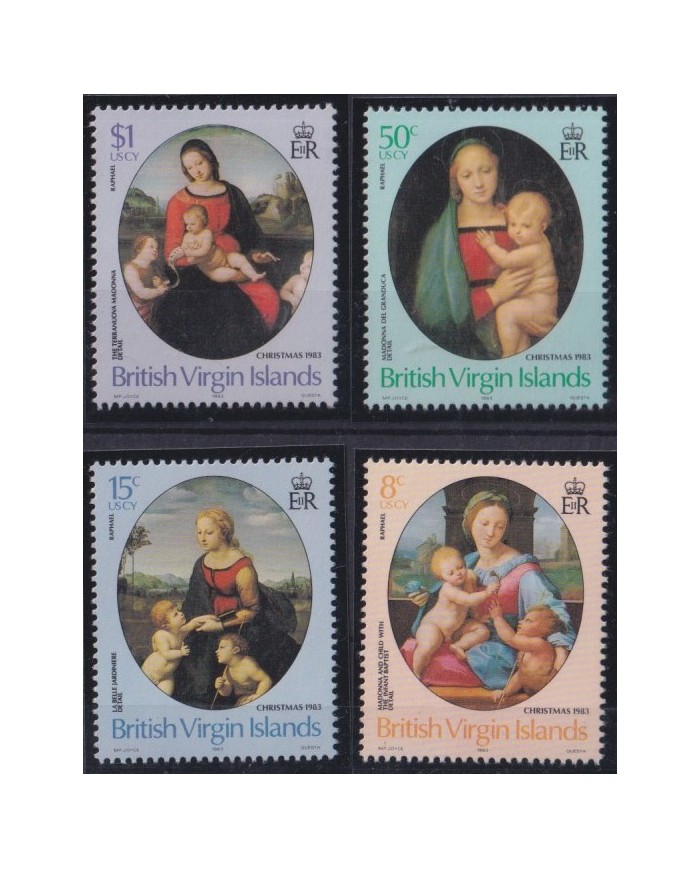 F-EX53786 BRITISH VIRGIN IS 1983 MNH CHRISTMAS NAVIDAD RELIGION ART RAPHAEL.