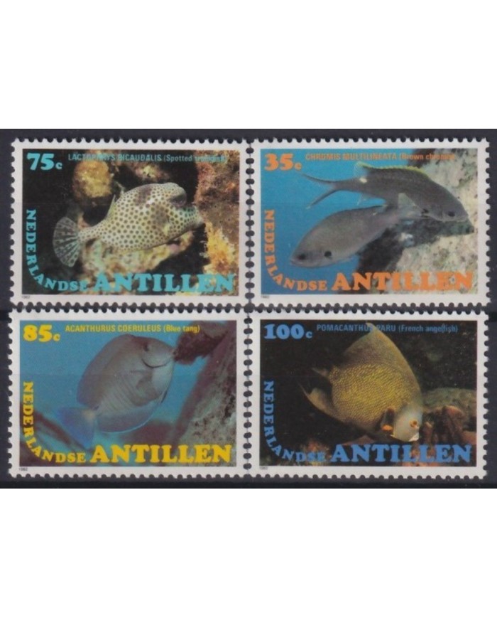 F-EX18495 NEDERLAND ANTILLES MNH 1983 WWF SEA MARINE WILDLIFE FISH CORAL PECES.