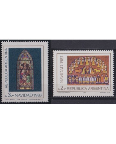 F-EX53798 ARGENTINA 1983 MNH CHRISTMAS NAVIDAD CHURCH STAINED GLASS ARCHITECTURE.