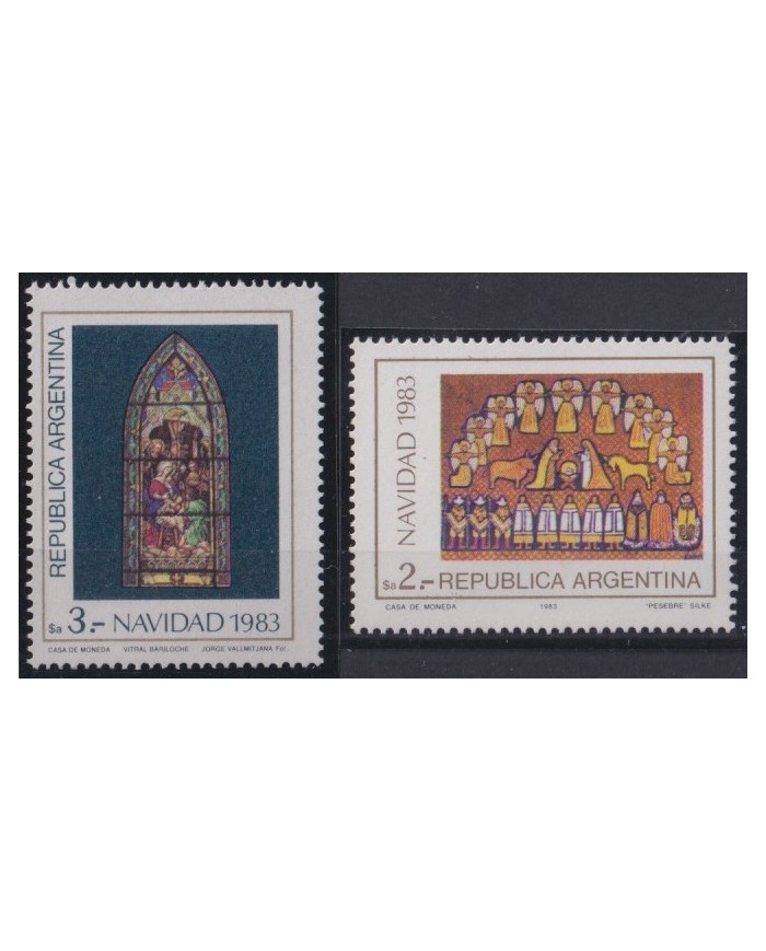 F-EX53798 ARGENTINA 1983 MNH CHRISTMAS NAVIDAD CHURCH STAINED GLASS ARCHITECTURE.