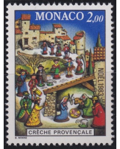 F-EX53804 MONACO 1983 MNH CHRISTMAS NAVIDAD RELIGION DRAWING.