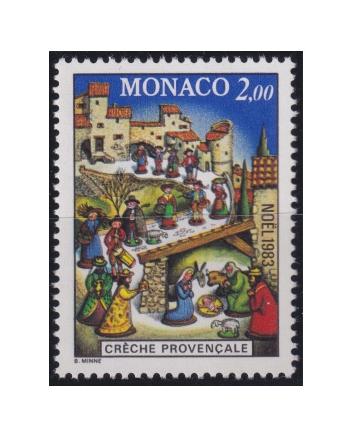 F-EX53804 MONACO 1983 MNH CHRISTMAS NAVIDAD RELIGION DRAWING.