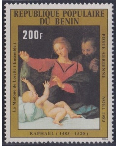 F-EX53812 BENIN 1983 MNH CHRISTMAS NAVIDAD RELIGION ART RAPHAEL PAINTING.