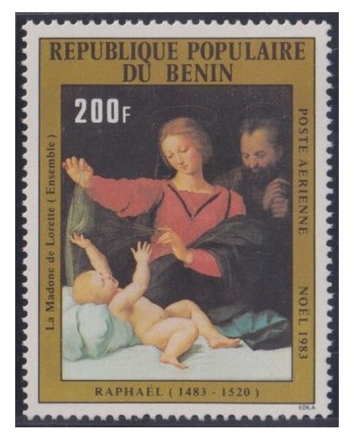 F-EX53812 BENIN 1983 MNH CHRISTMAS NAVIDAD RELIGION ART RAPHAEL PAINTING.