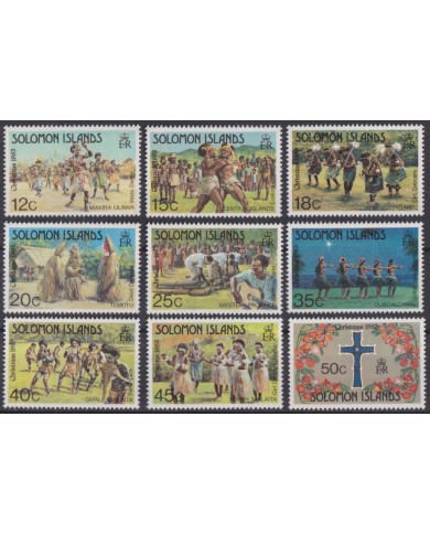 F-EX53816 SOLOMON IS MNH 1983 CHRISTMAS NAVIDAD TRADITIONAL DANCE COSTUMES.