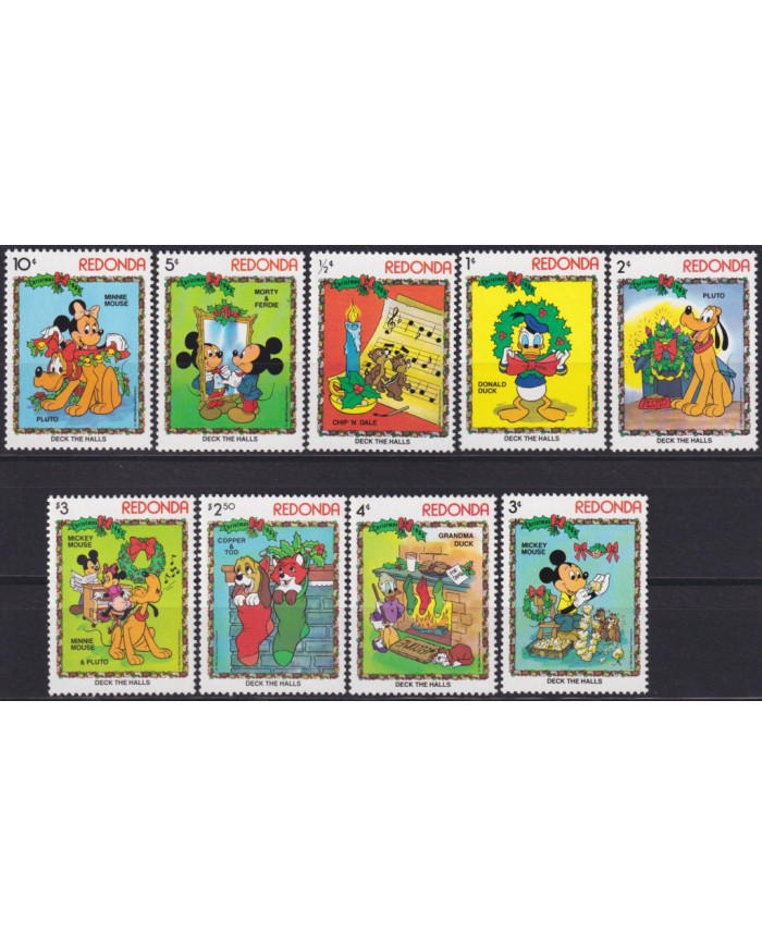 F-EX53102 REDONDA 1983 MNH CHRISTMAS NAVIDAD DISNEY DESK THE HALLS DONALD DUCK.