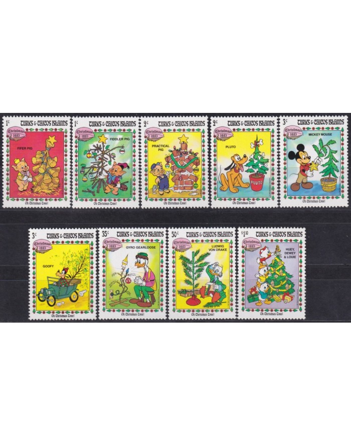 F-EX53039 TURKS & CAICOS 1983 MNH CHRISTMAS NAVIDAD DISNEY DONALD DUCK MICKEY MOUSE.