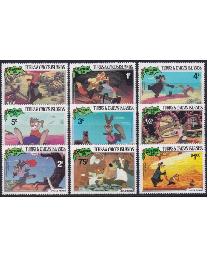 F-EX53100 TURKS & CAICOS MNH 1981 CHRISTMAS NAVIDAD WALT DISNEY UNCLE REMUS.