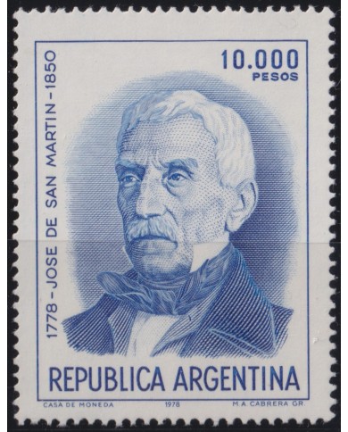 F-EX53219 ARGENTINA MNH 1978 JOSE DE SAN MARTIN 10.000$.