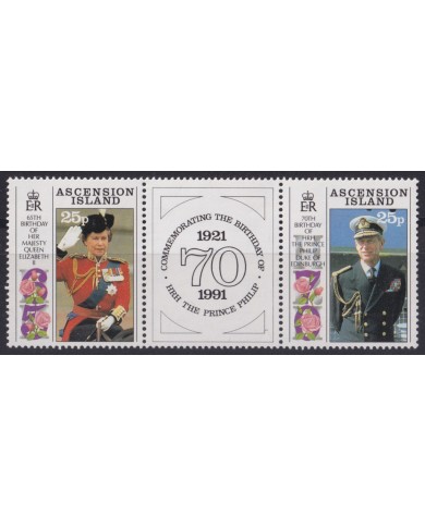 F-EX52971 ASCENSION MNH 1991 ROYAL FAMILY 70th BIRTHDAY OF PHILIP PRINCESS.