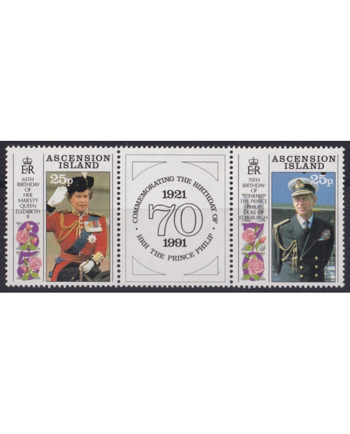 F-EX52971 ASCENSION MNH 1991 ROYAL FAMILY 70th BIRTHDAY OF PHILIP PRINCESS.