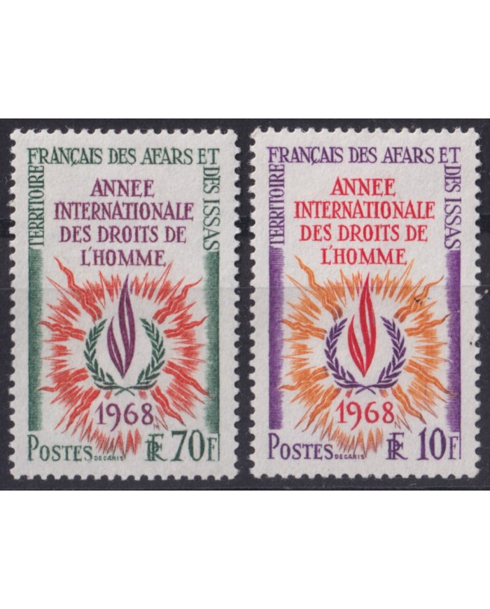 F-EX52972 AFARS ET DES ISSAS MNH 1968 INTERNATIONAL HUMANS RIGHT YEAR.