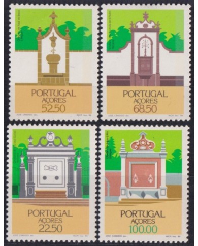 F-EX52991 AZORES PORTUGAL MNH 1986 ARCHITECTURE FOUNTAINS.
