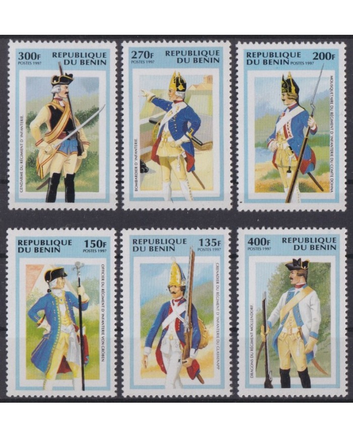 F-EX53462 BENIN MNH 1997 MILITAR UNIFORM COSTUMES.