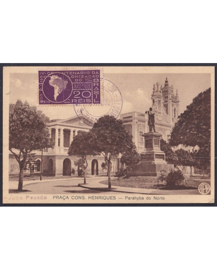 F-EX53448 BRAZIL 1932 IV CENTENARY OF COLONIZATION OF BRAZIL MAPS.
