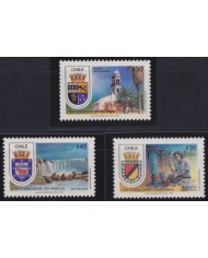 F-EX53441 CHILE MNH 1989 ANNIV OF COLONIAL CITYS COMBARBALA ANGELES VALLENAR.
