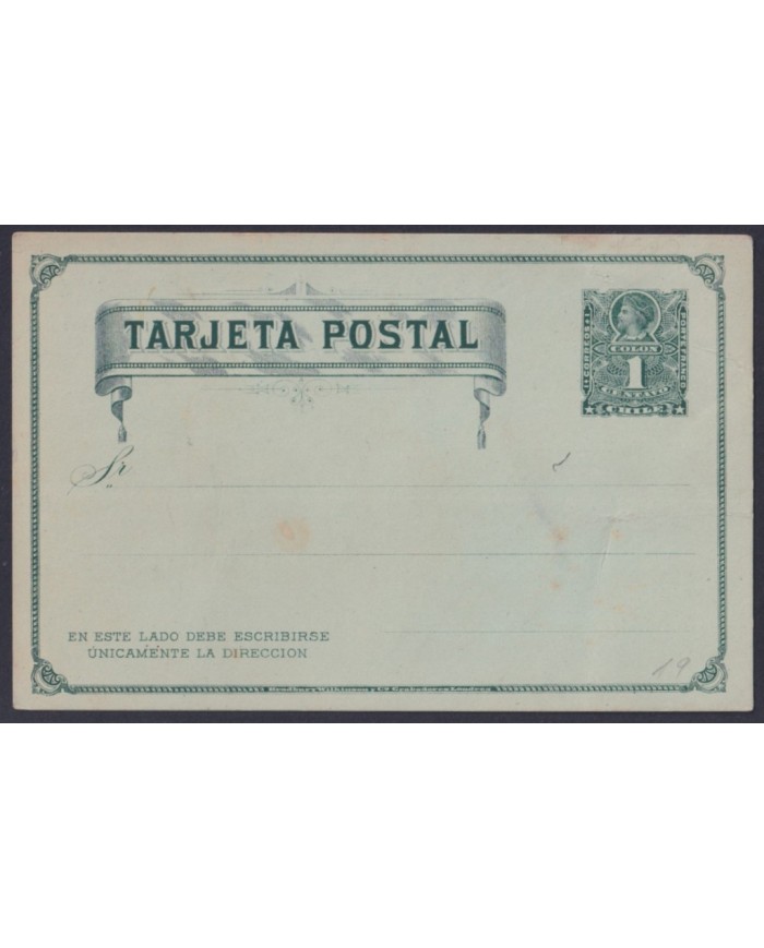 F-EX53447 CHILE UNUSED 2c COLUMBUS POSTAL STATIONERY CARD WITH RESPÒNSE.
