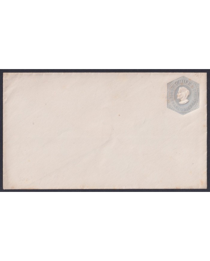 F-EX53436 CHILE UNUSED COVER 10c GREY COLUMBUS POSTAL STATIONERY.