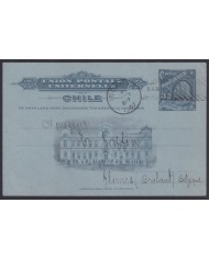 F-EX53434 CHILE 1907 POSTAL STATIONERY COVER 3c BLUE COLUMBUS TO BELGIUM.